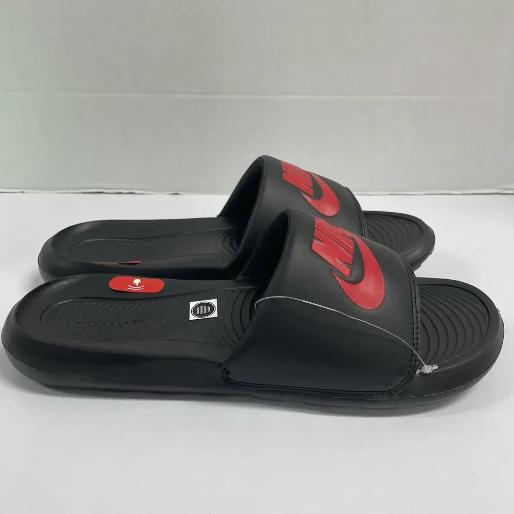 Nike Victori One Slides Black Red CN9675 004 Size 12 Sandal Summer House Slipper